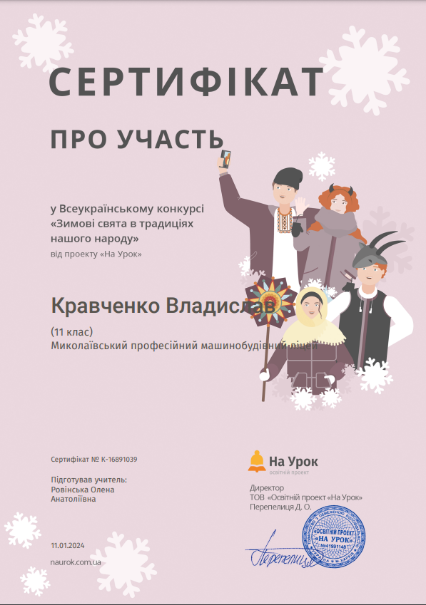 Вітаємо переможців конкурсу!