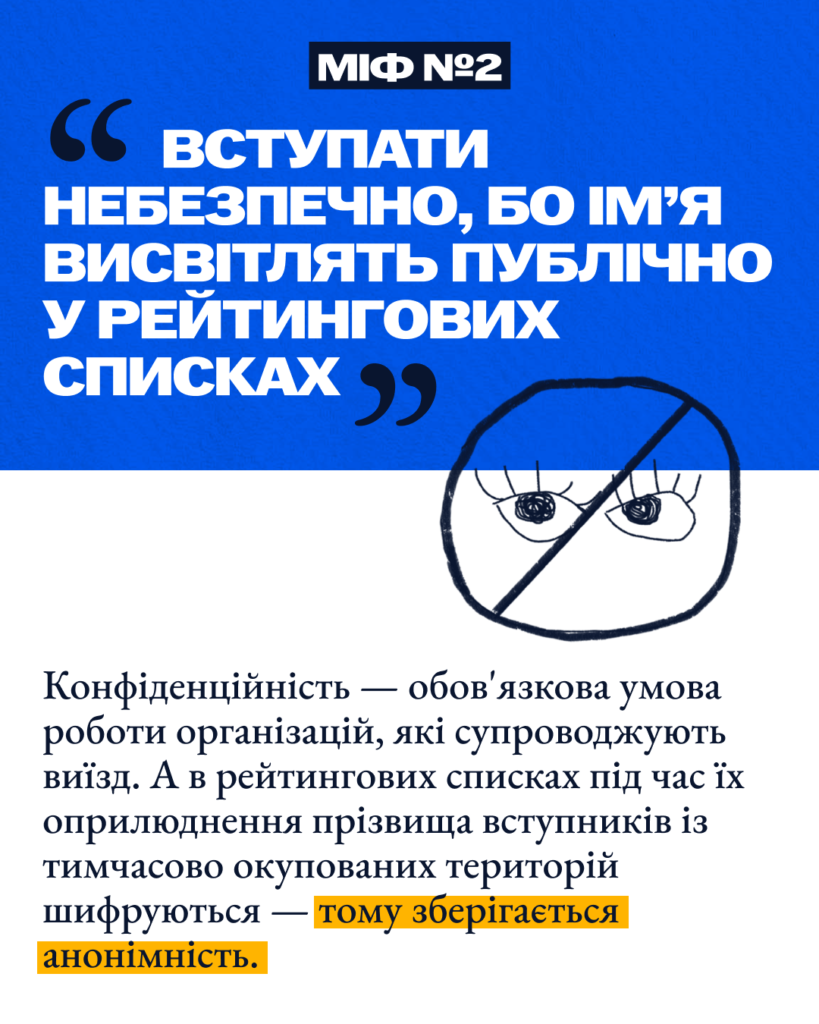 5 міфів щодо вступу з ТОТ