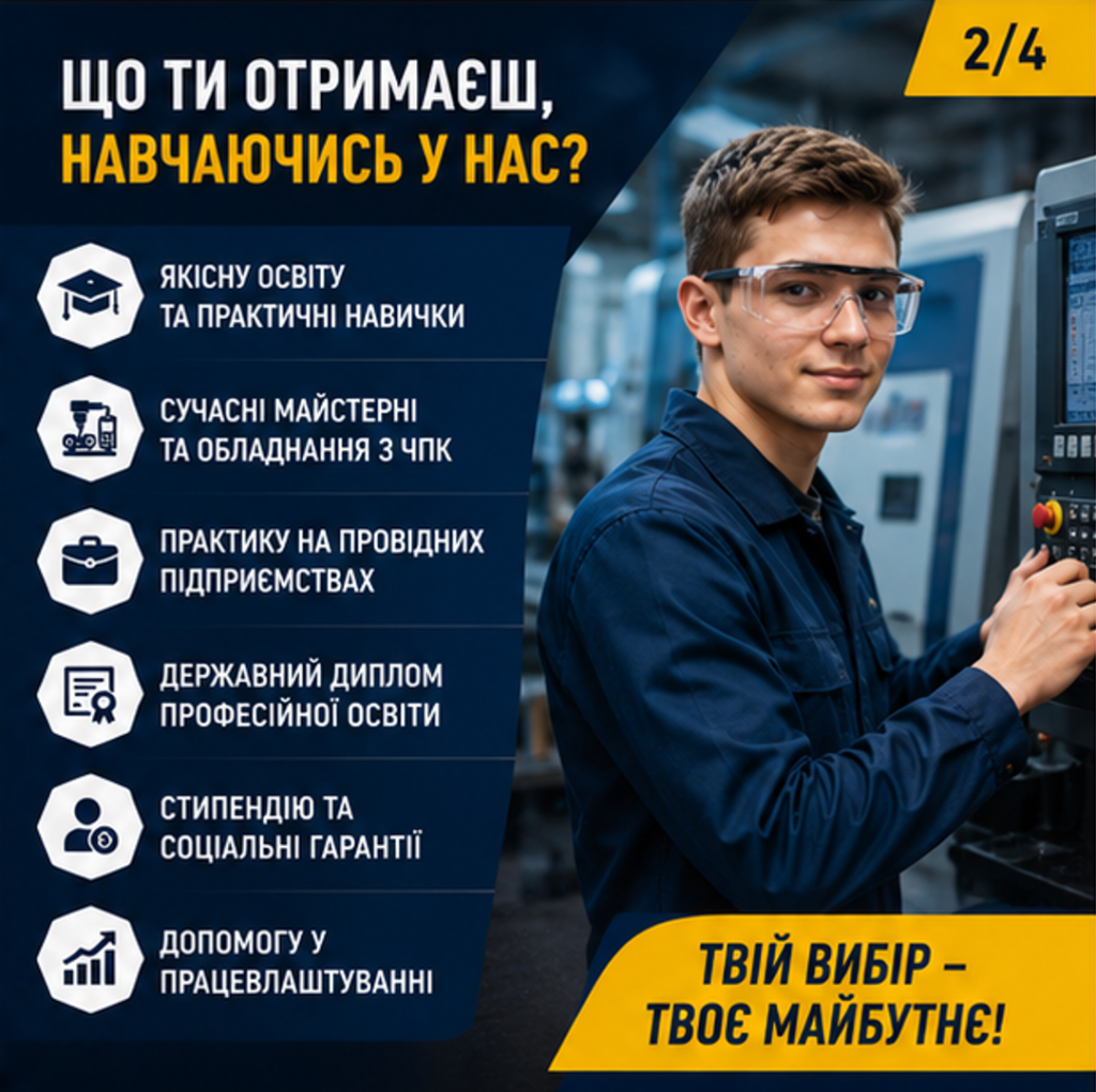 Керуй сучасними верстатами — будуй успішну кар'єру!