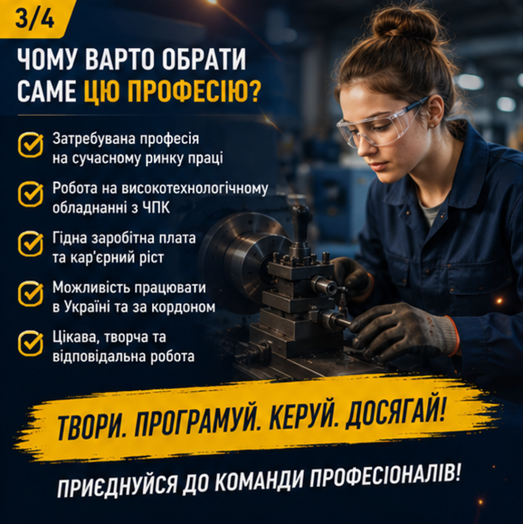 Керуй сучасними верстатами — будуй успішну кар'єру!