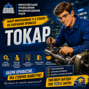 Професія ТОКАР для випускників 11-х класів